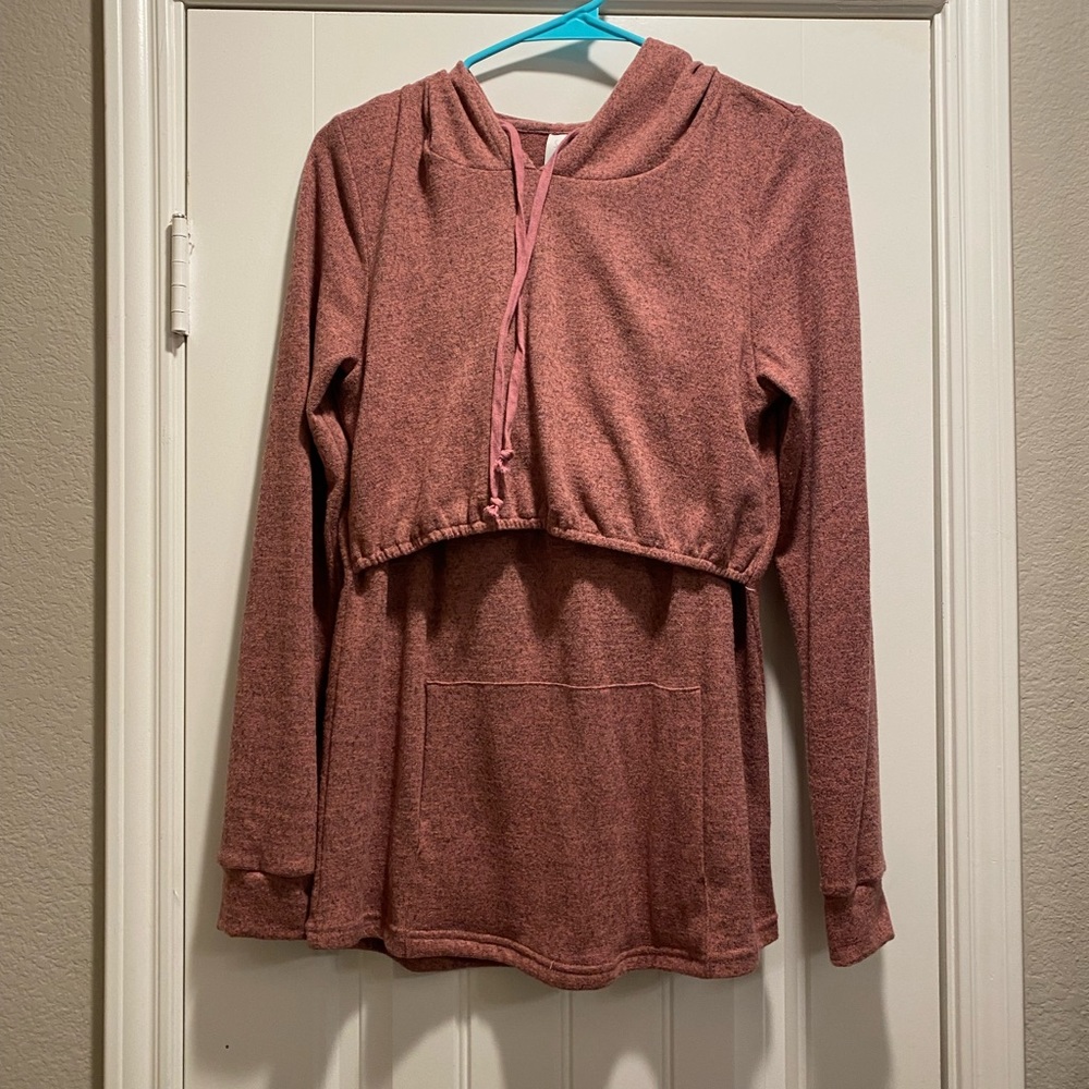 EUC small everyday hoodie in raspberry sorbet